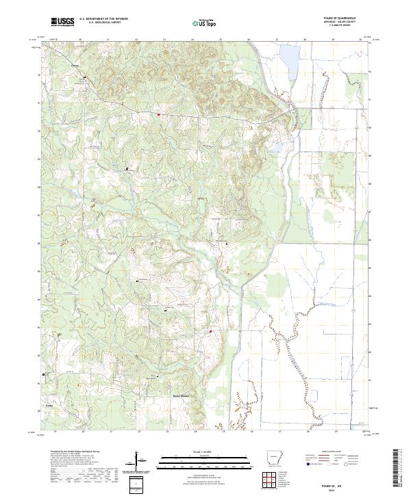 USGS Topographic Map – Fouke SE