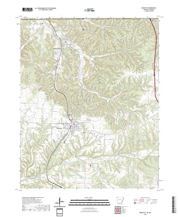 USGS Topographic Map – Gravette