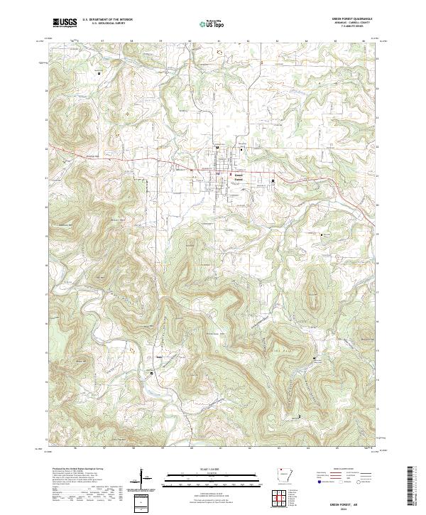 USGS Topographic Map – Green Forest