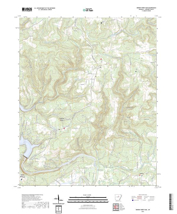 USGS Topographic Map – Greers Ferry Dam