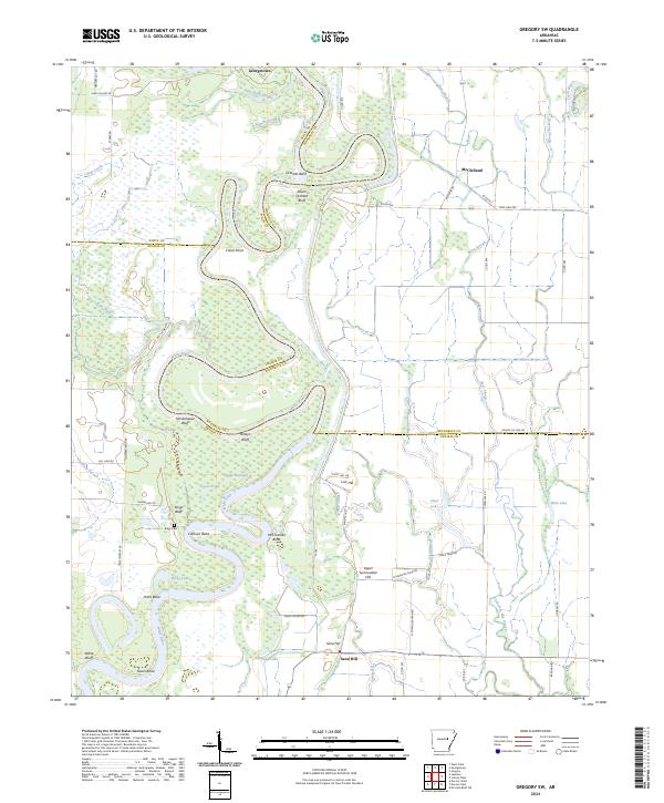 USGS Topographic Map – Gregory SW