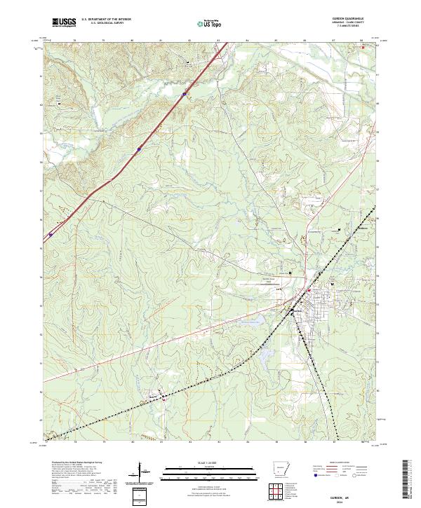 USGS Topographic Map – Gurdon