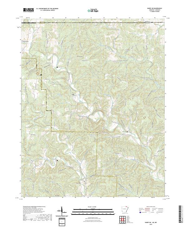 USGS Topographic Map – Hardy NE