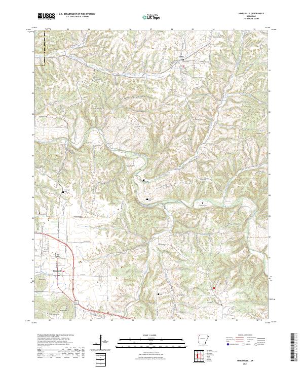 USGS Topographic Map – Hindsville