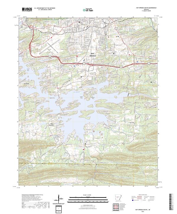 USGS Topographic Map – Hot Springs South