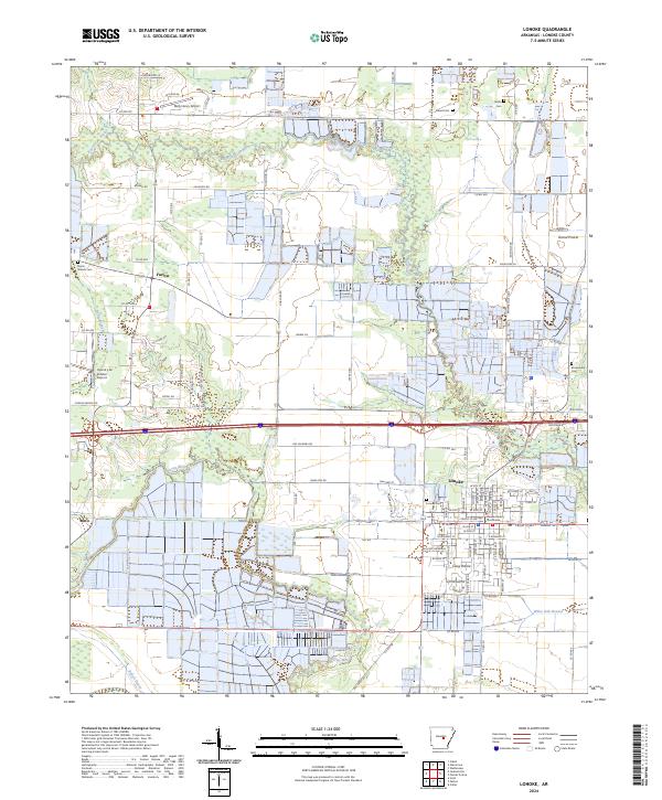 USGS Topographic Map – Lonoke