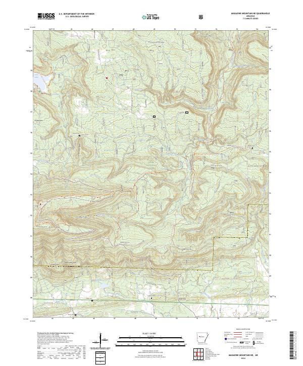 USGS Topographic Map – Magazine Mountain NE