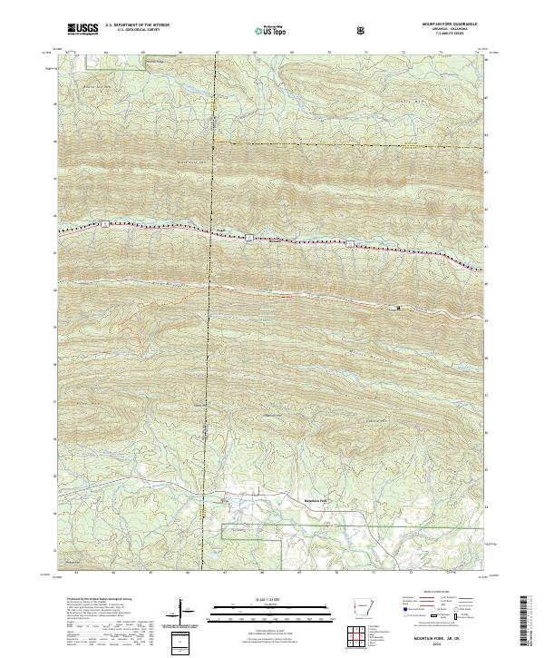 USGS Topographic Map – Mountain Fork