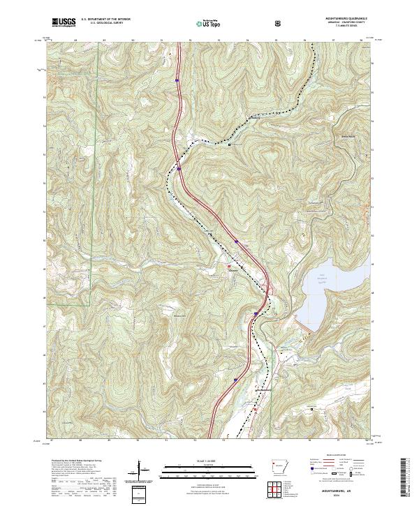 USGS Topographic Map – Mountainburg