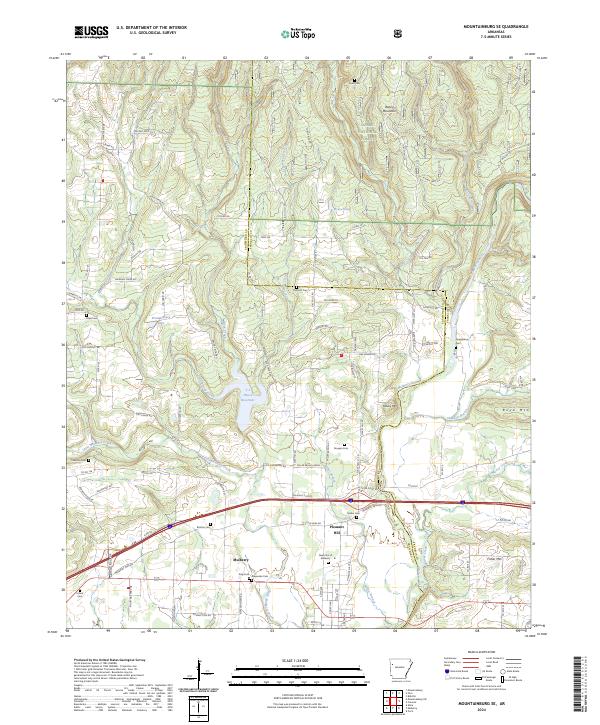 USGS Topographic Map – Mountainburg SE