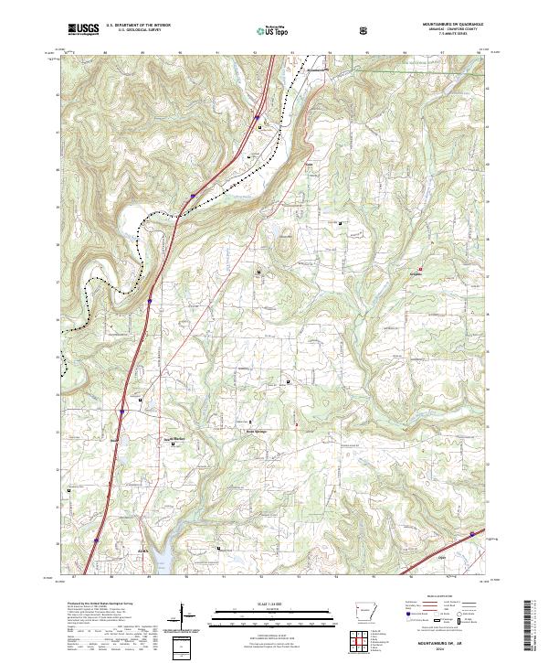 USGS Topographic Map – Mountainburg SW