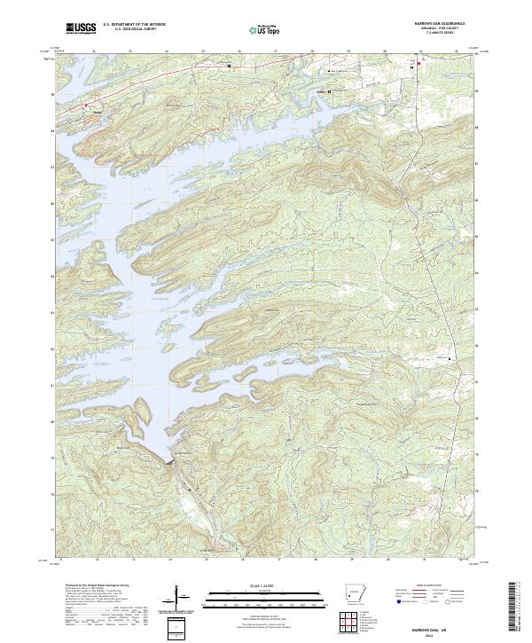 USGS Topographic Map – Narrows Dam