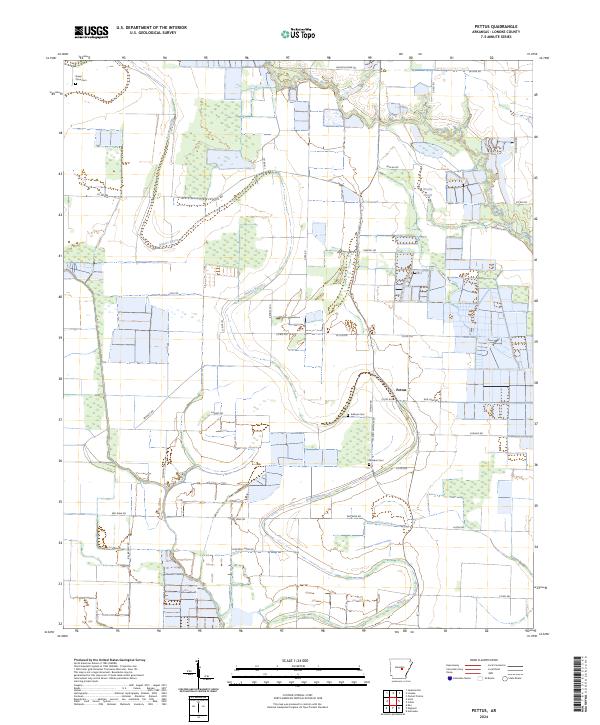 USGS Topographic Map – Pettus