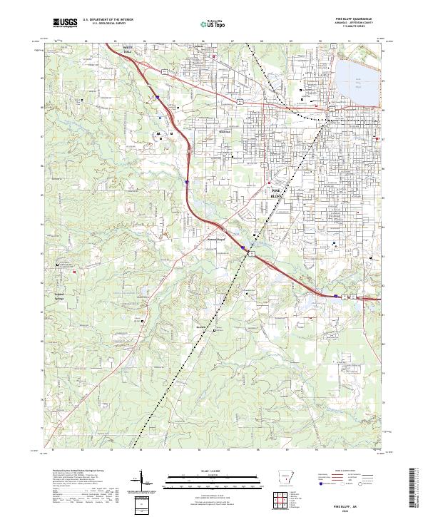 USGS Topographic Map – Pine Bluff