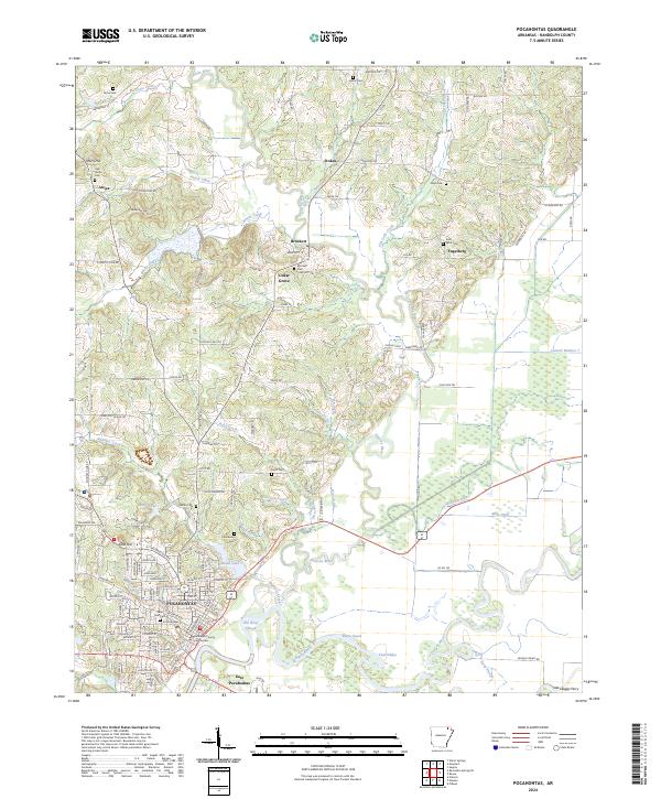 USGS Topographic Map – Pocahontas