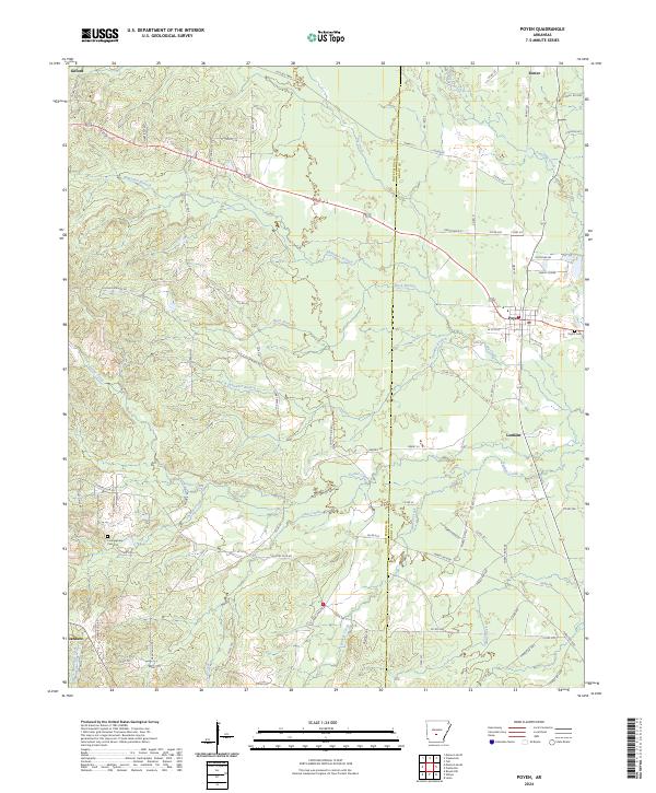 USGS Topographic Map – Poyen