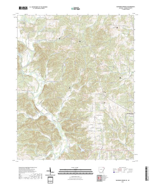 USGS Topographic Map – Ravenden Springs SE