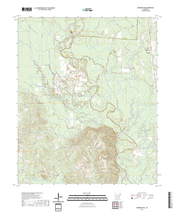 USGS Topographic Map – Sparkman NW