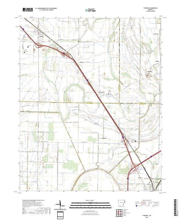 USGS Topographic Map – Tyronza