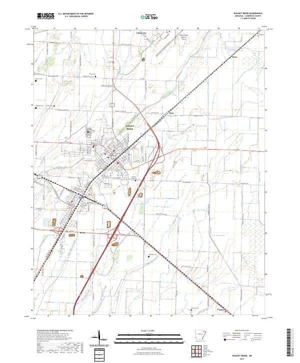 USGS Topographic Map – Walnut Ridge