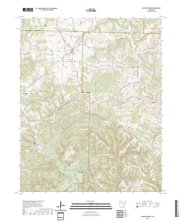 USGS Topographic Map – Western Grove