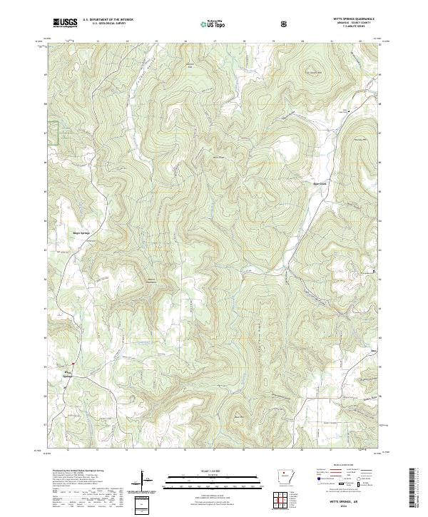 USGS Topographic Map – Witts Springs