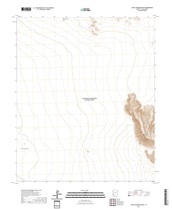 2021 Map of Aguila Mountains NW, 2021 Print