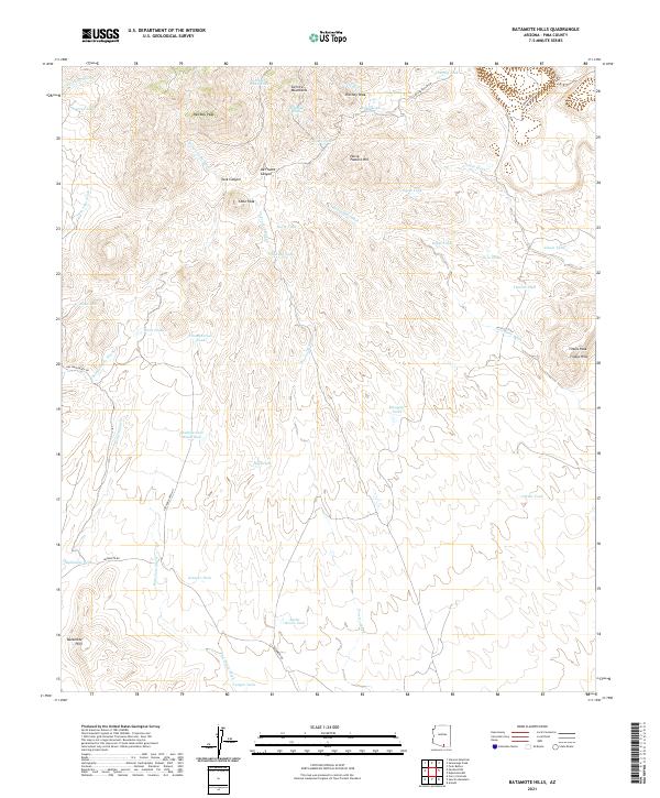 USGS Topographic Map – Batamote Hills