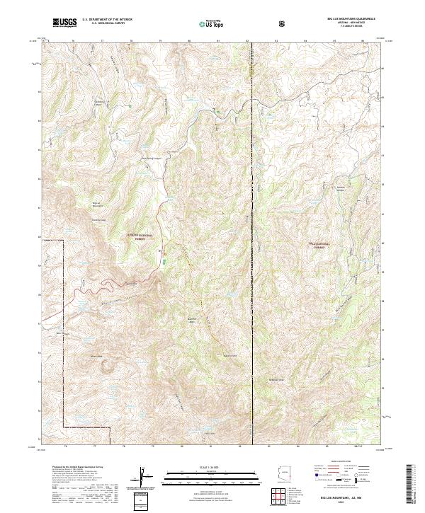 USGS Topographic Map – Big Lue Mountains
