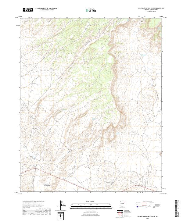 USGS Topographic Map – Big Willow Spring Canyon