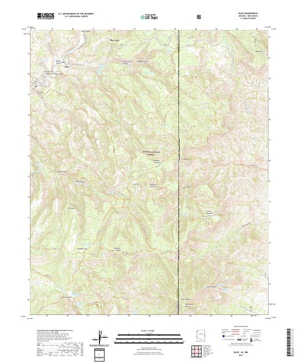 USGS Topographic Map – Blue