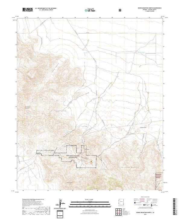 USGS Topographic Map – Bowie Mountain North