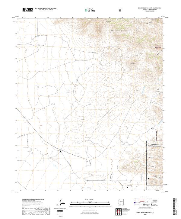 USGS Topographic Map – Bowie Mountain South