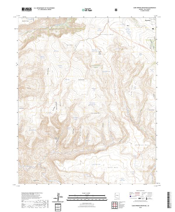 USGS Topographic Map – Cane Springs Mountain