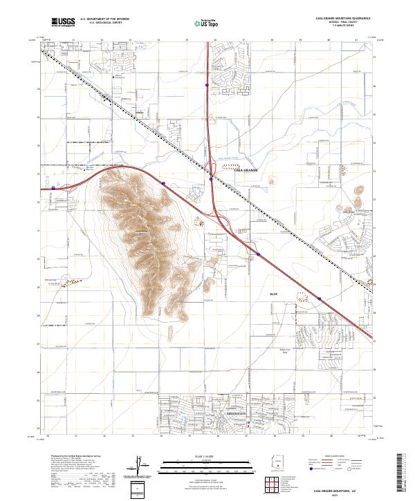 USGS Topographic Map – Casa Grande Mountains