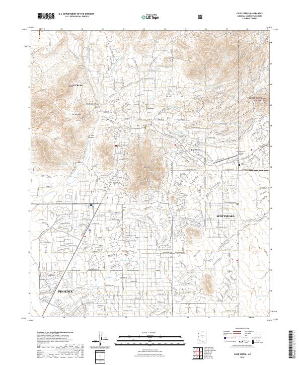 USGS Topographic Map – Cave Creek