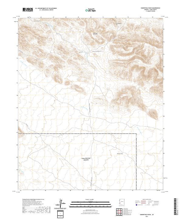 USGS Topographic Map – Cementosa Wash
