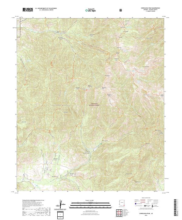 USGS Topographic Map – Chiricahua Peak