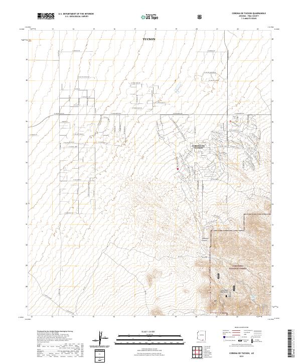 USGS Topographic Map – Corona De Tucson