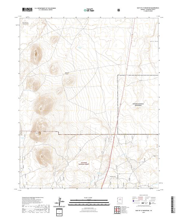 USGS Topographic Map – East of S P Mountain