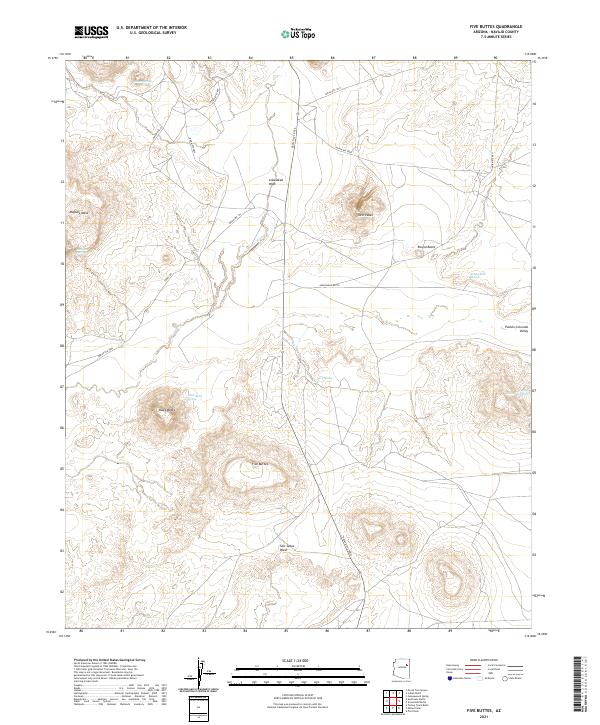 USGS Topographic Map – Five Buttes