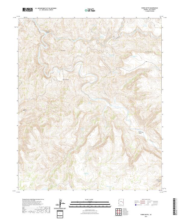 USGS Topographic Map – Forks Butte