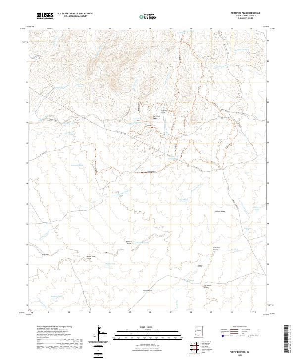 USGS Topographic Map – Fortified Peak