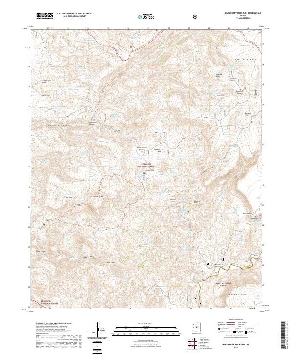 USGS Topographic Map – Hackberry Mountain