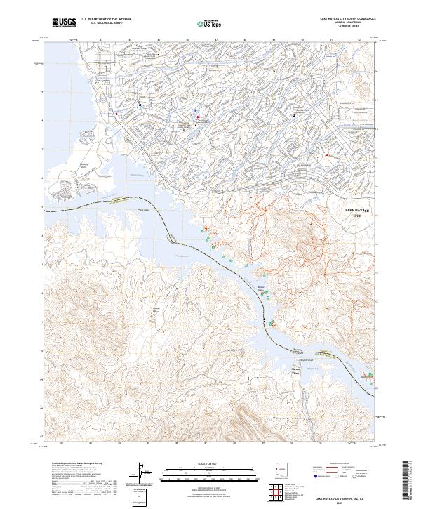 USGS Topographic Map – Lake Havasu City South