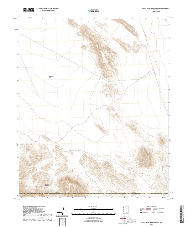 USGS Topographic Map – Little Horn Mountains NE