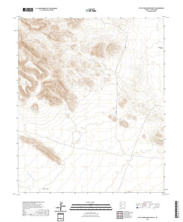 USGS Topographic Map – Little Horn Mountains SE