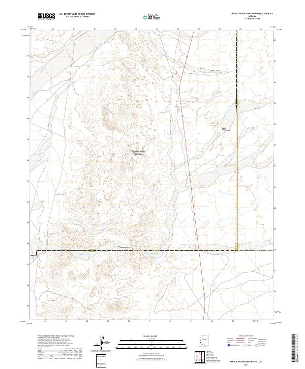 USGS Topographic Map – Middle Mountains North