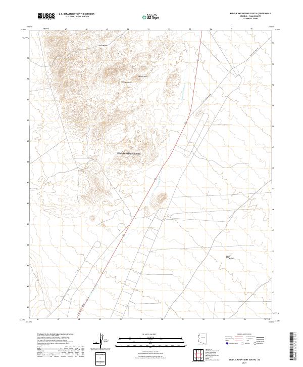 USGS Topographic Map – Middle Mountains South