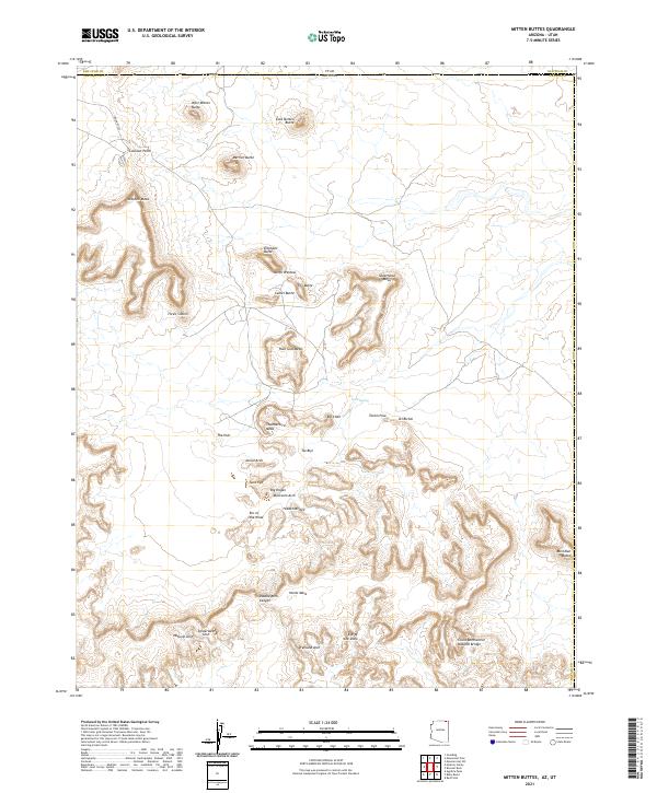 USGS Topographic Map – Mitten Buttes